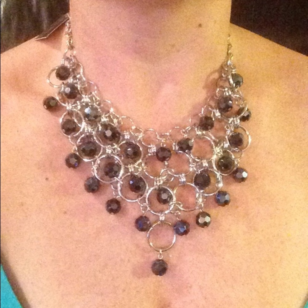Cookie Lee Faceted  Glass Necklace